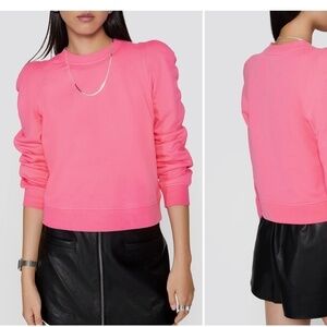 Rebecca Minkoff Jade Sculpted Pink Puff Shoulders Sweater (XS)